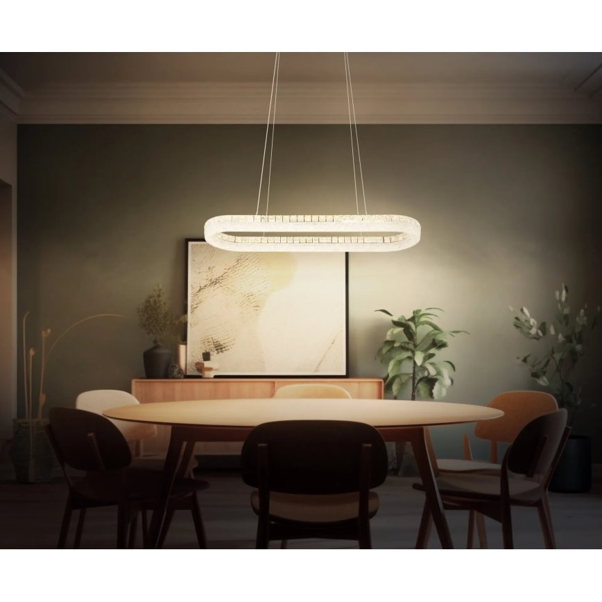 Globo - Dimmbare LED-Pendelleuchte an Drahtseil LED/40W/230V 2700-6000K klar + Fernbedienung