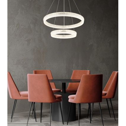 Globo - LED dimmbare Pendelleuchte an Seil LED/72W/230V 2700-6000K klar + Fernbedienung