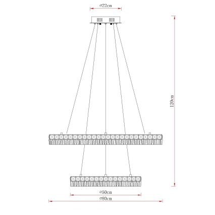 Globo - LED dimmbare Pendelleuchte an Seil LED/72W/230V 2700-6000K klar + Fernbedienung