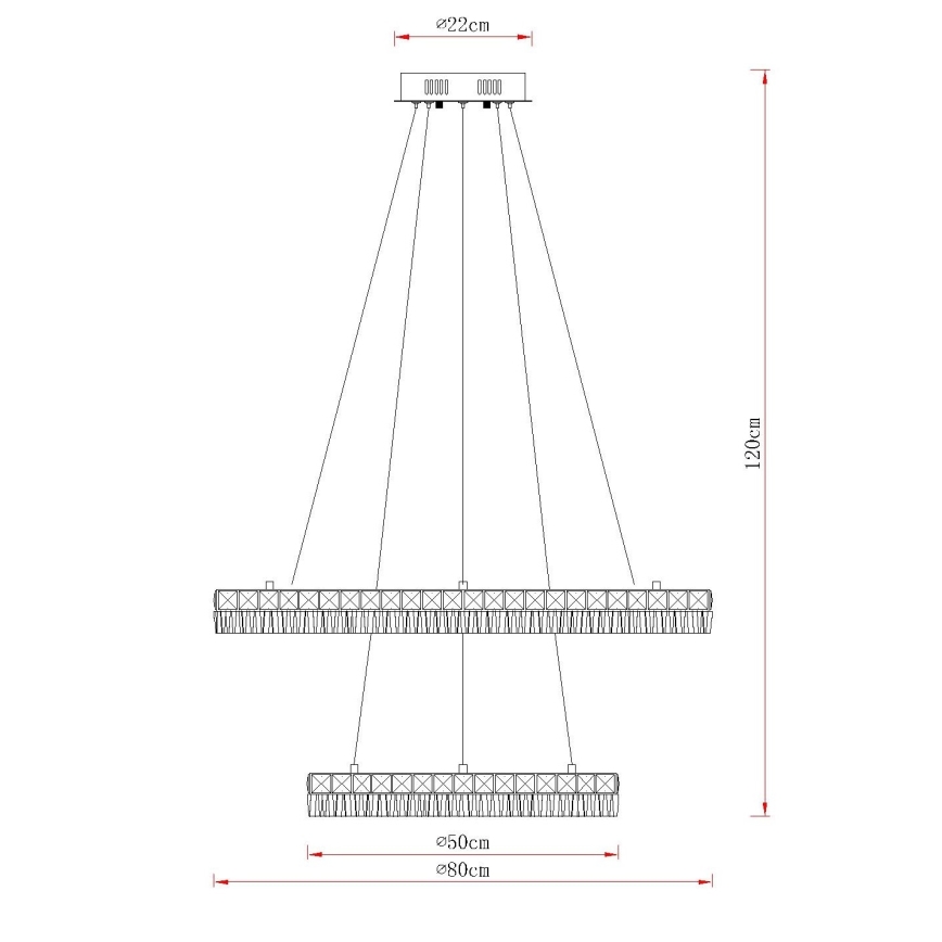 Globo - LED dimmbare Pendelleuchte an Seil LED/72W/230V 2700-6000K klar + Fernbedienung
