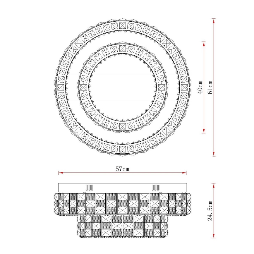 Globo - Dimmbare LED-Deckenleuchte LED/55W/230V 2700-6000K Ø 61 cm + Fernbedienung