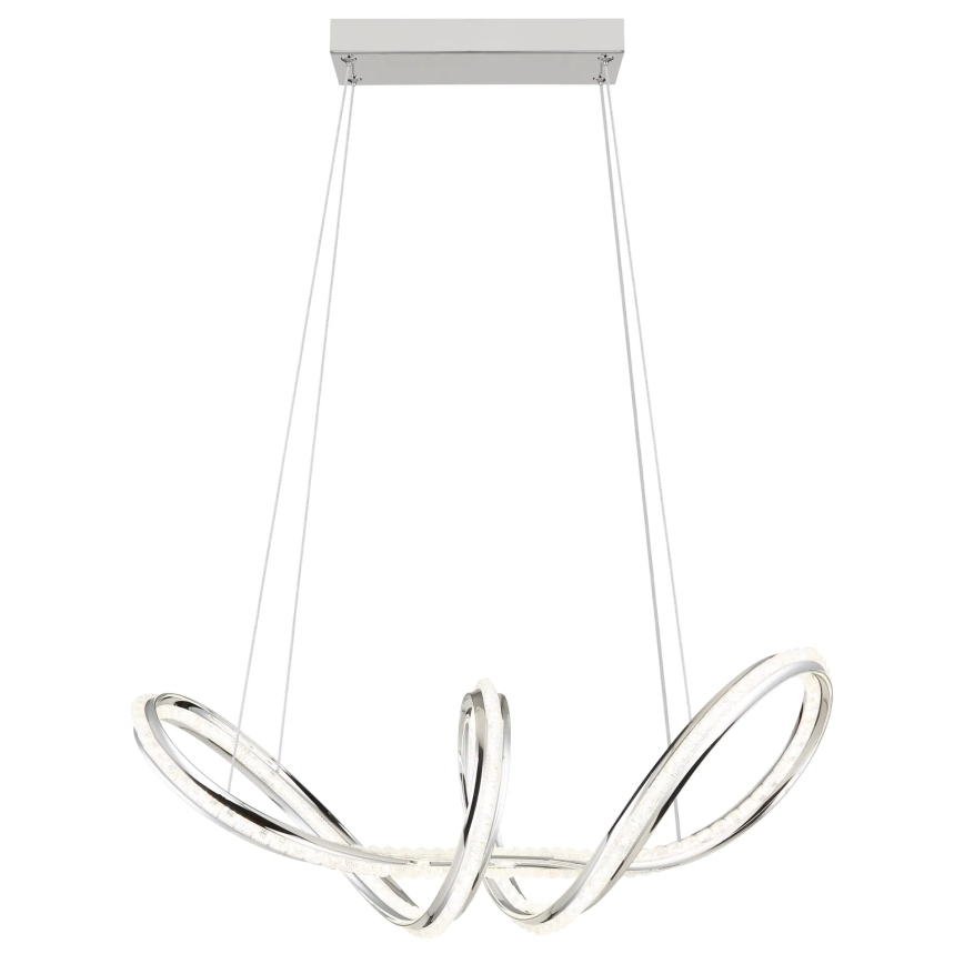 Globo - LED-dimmbare Pendelleuchte an Kabel LED/45W/230V 2700-6000K glänzender Chrom + Fernbedienung
