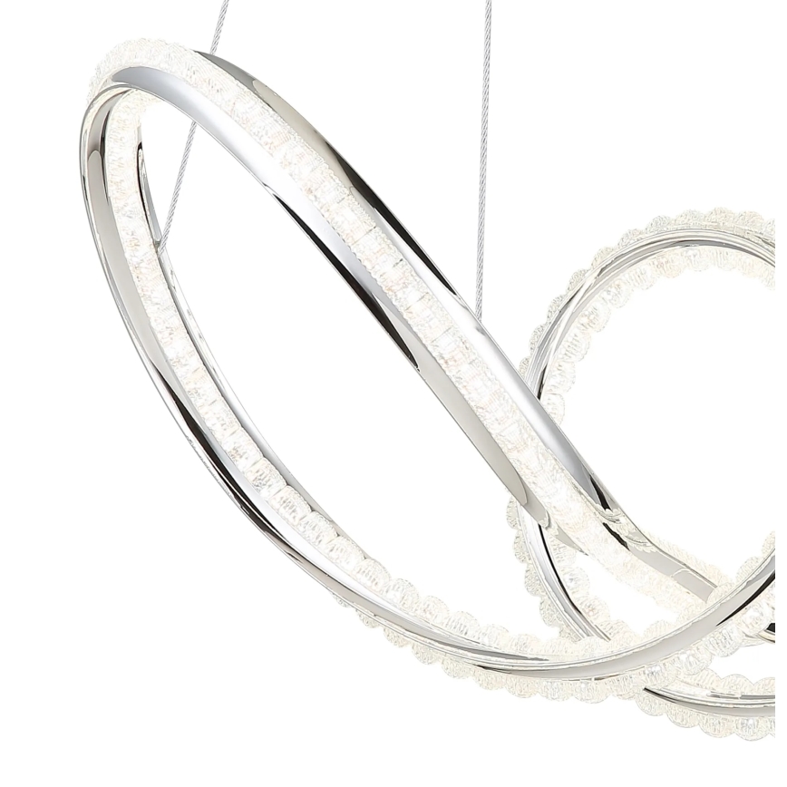 Globo - LED-dimmbare Pendelleuchte an Kabel LED/45W/230V 2700-6000K glänzender Chrom + Fernbedienung