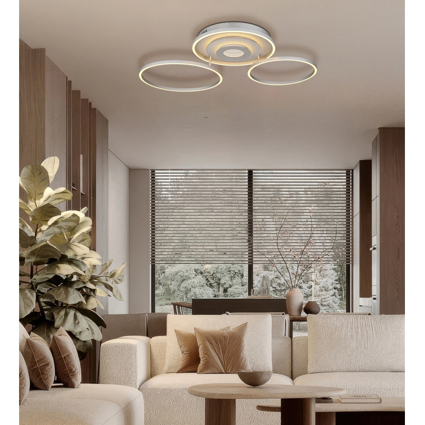 Globo - dimmbare LED-Deckenleuchte LED/40W/230V 2700-6500K 57x99,2 cm silber + Fernbedienung