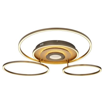 Globo - LED-dimmbare Deckenleuchte LED/60W/230V 2700-6500K 80,8x99,2 cm Messing + Fernbedienung