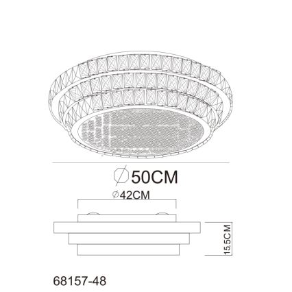 Globo - Lampada da soffitto dimmerabile LED/48W/230V 2700-6000K diam. 50 cm bianco + telecomando