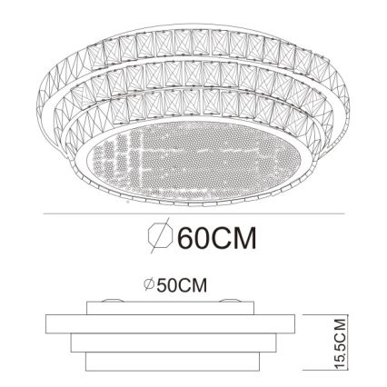 Globo - Plafonnier LED dimmable 58W/230V 2700-6000K Ø 60 cm blanc + télécommande