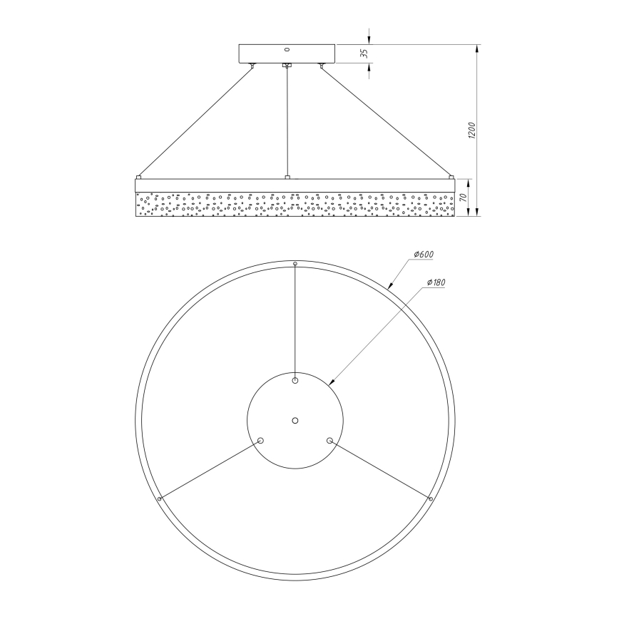 Globo - LED-Kronleuchter an Schnur 1xLED/36W/230V