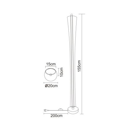 Globo - LED Stehlampe LED/48W/230V 2700/4000/6000K