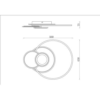 Globo - Dimmbare LED-Deckenleuchte LED/24W/230V 2700-6500K 45x56 cm silber + mit Fernbedienung