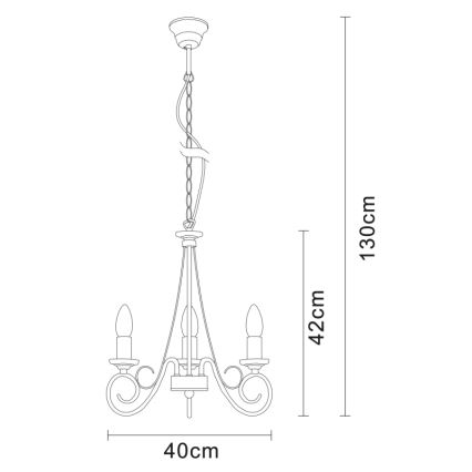 Globo - Lampadario a sospensione con catena 3xE14/40W/230V