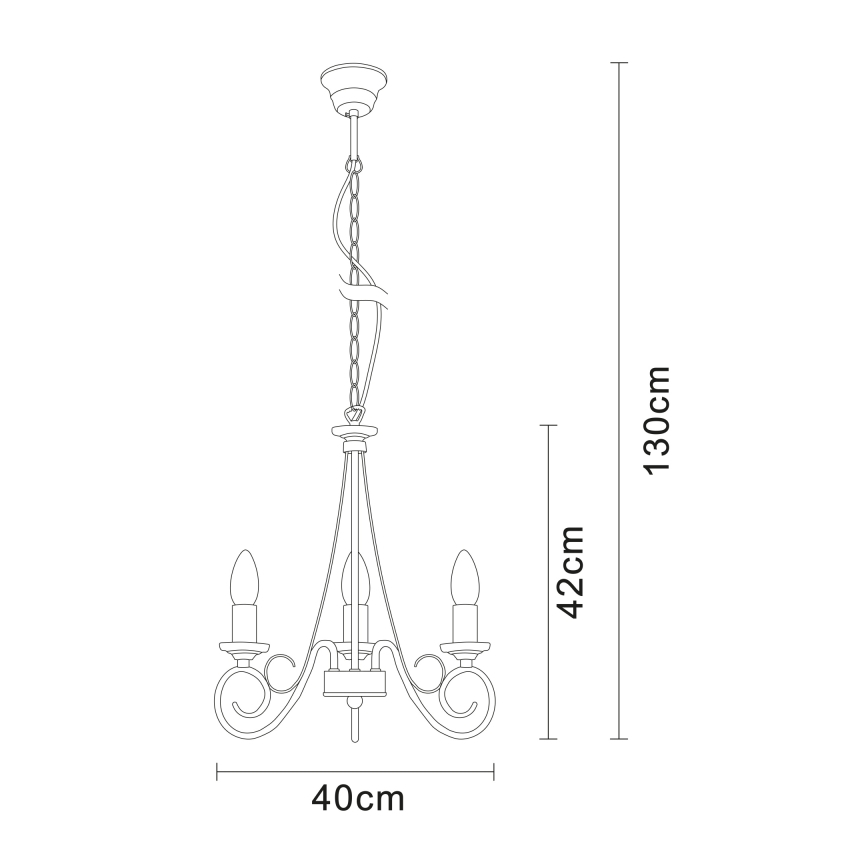Globo - Lampadario a sospensione con catena 3xE14/40W/230V