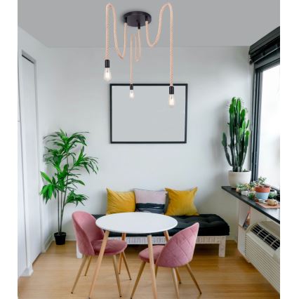 Globo - Lampadario a sospensione con filo 3xE27/60W/230V ragno