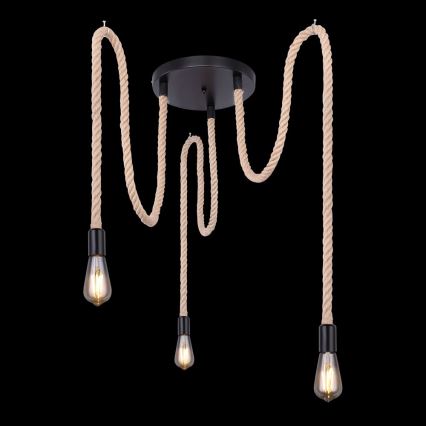 Globo - Lampadario a sospensione con filo 3xE27/60W/230V ragno