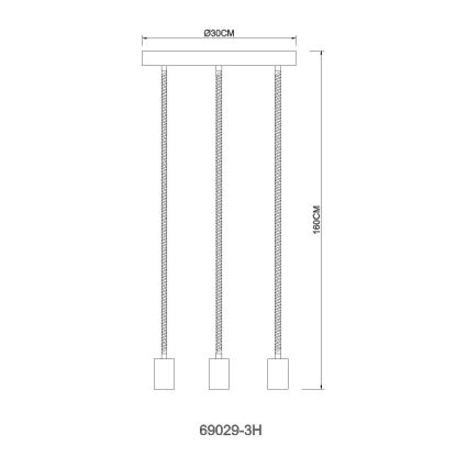 Globo - Lampadario a sospensione con filo 3xE27/60W/230V ragno
