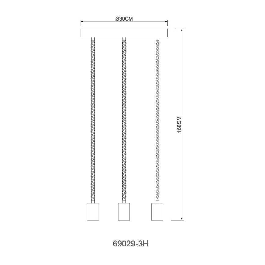 Globo - Lampadario a sospensione con filo 3xE27/60W/230V ragno