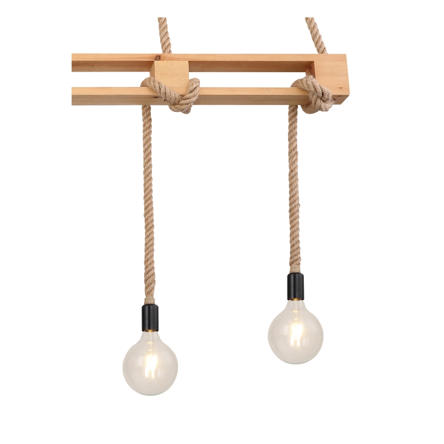 Globo - Lampadario a sospensione con filo 4xE27/60W/230V pino