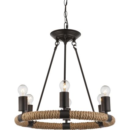 GLOBO 69029-6 - Lampadario a sospensione con catena ULLEU 6xE27/40W/230V