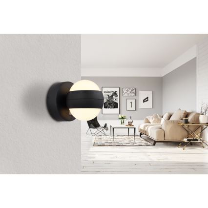 Globo - Applique murale tactile à intensité variable et rechargeable LED/1,4W/5V 1800 mAh noir