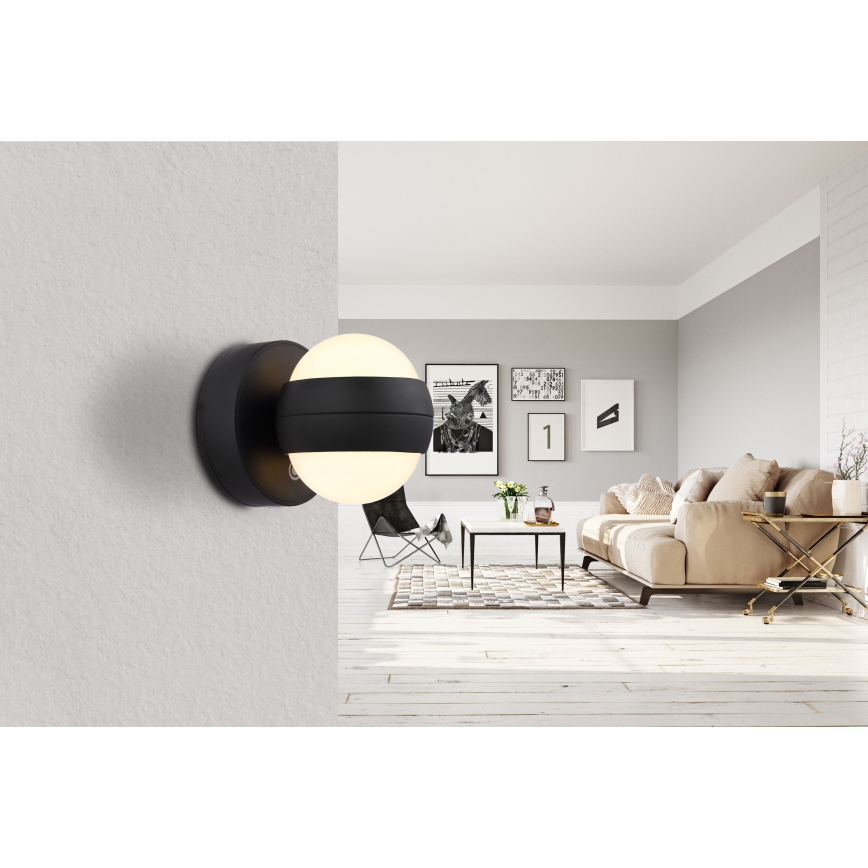 Globo - Applique murale tactile à intensité variable et rechargeable LED/1,4W/5V 1800 mAh noir