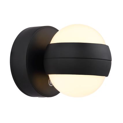 Globo - Applique murale tactile à intensité variable et rechargeable LED/1,4W/5V 1800 mAh noir