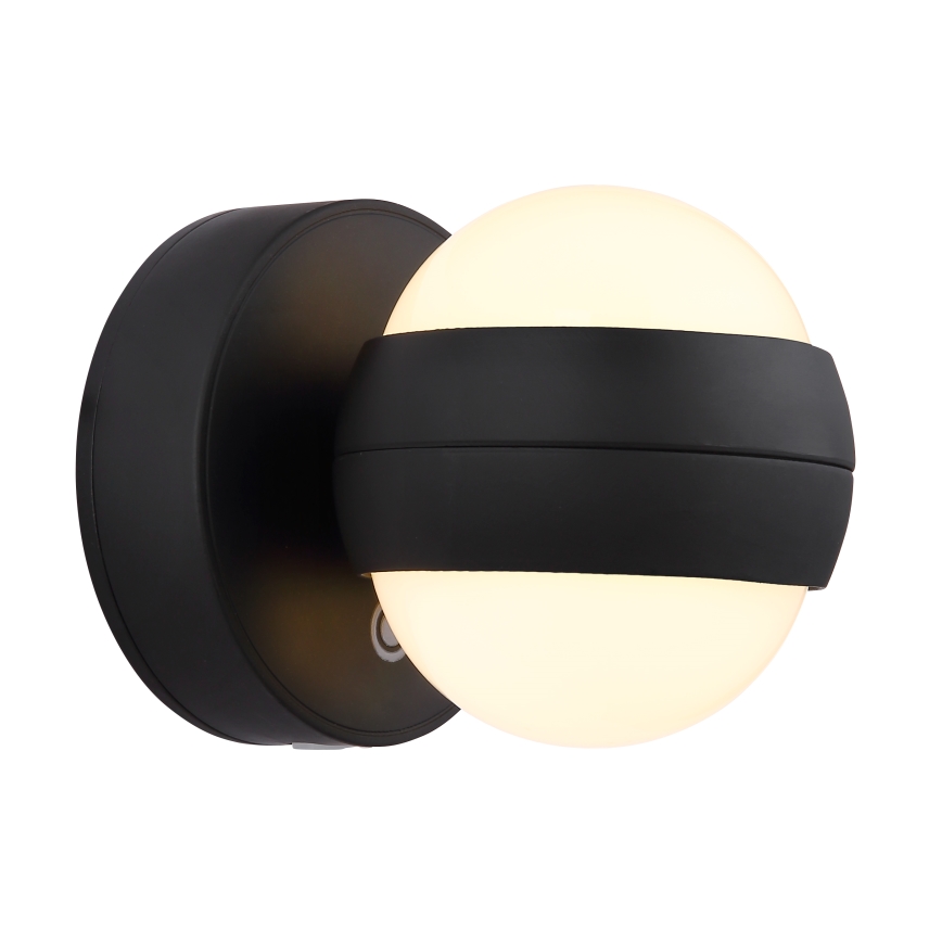 Globo - Applique murale tactile à intensité variable et rechargeable LED/1,4W/5V 1800 mAh noir