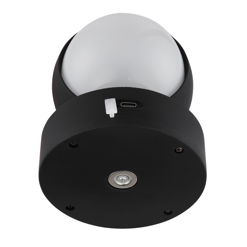 Globo - Applique murale tactile à intensité variable et rechargeable LED/1,4W/5V 1800 mAh noir