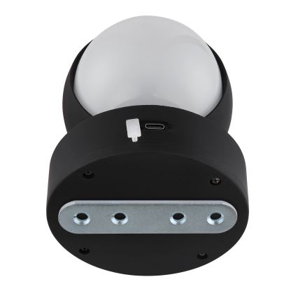 Globo - Applique murale tactile à intensité variable et rechargeable LED/1,4W/5V 1800 mAh noir