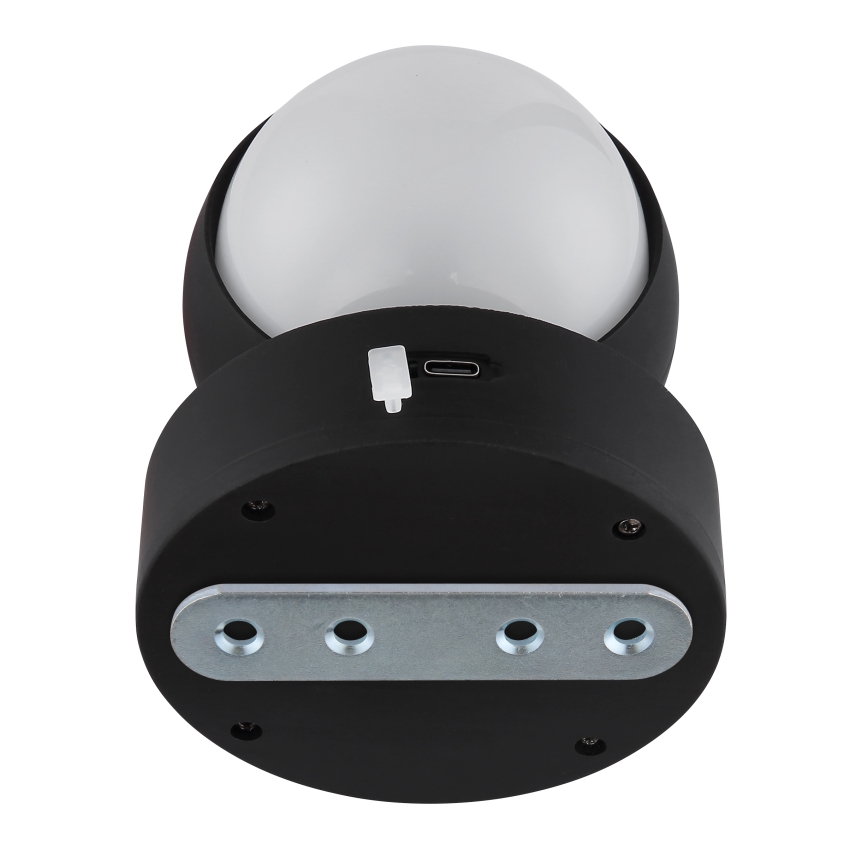 Globo - Applique murale tactile à intensité variable et rechargeable LED/1,4W/5V 1800 mAh noir