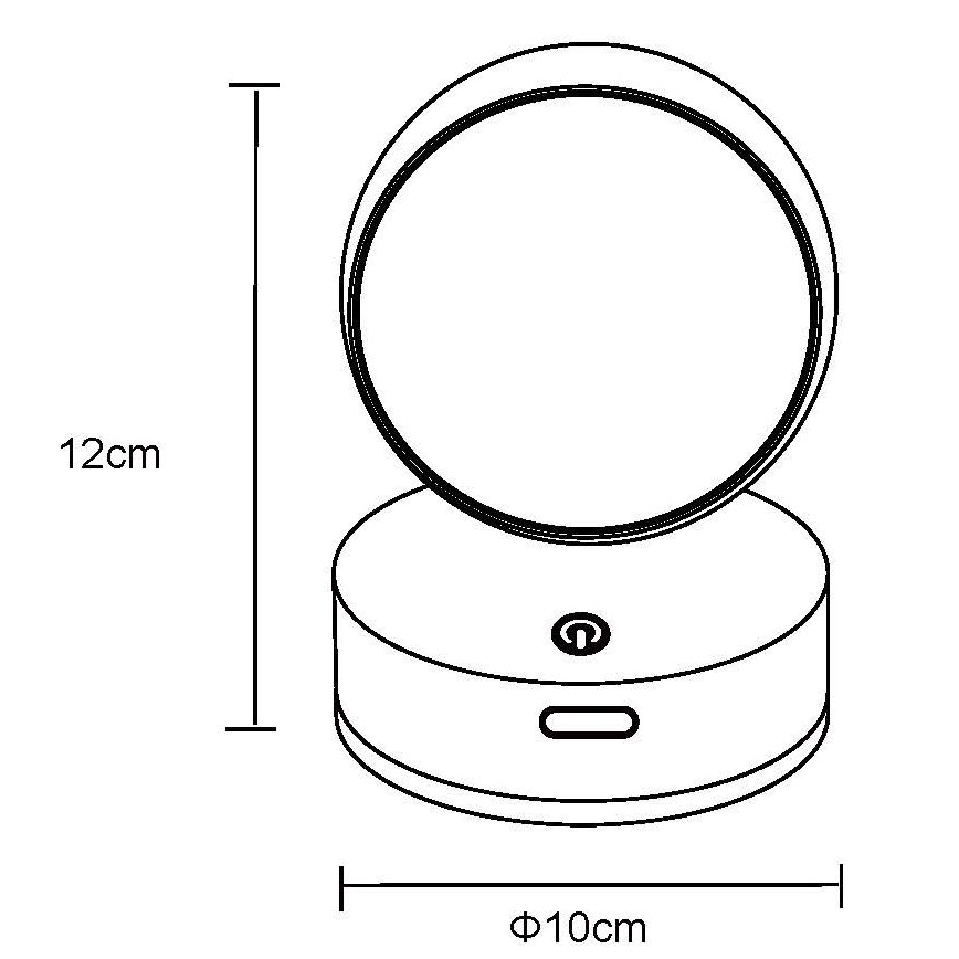 Globo - Applique murale tactile à intensité variable et rechargeable LED/1,4W/5V 1800 mAh noir