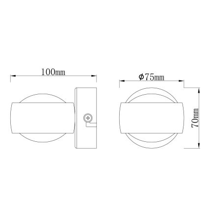 Globo - Applique LED/7W/230V 3000K nera