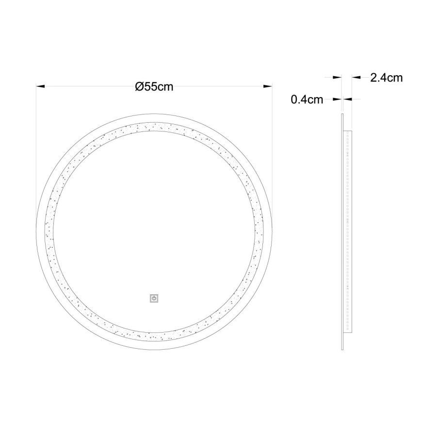 Globo - Specchio da parete dimmerabile a LED con retroilluminazione LED/10W/230V 4000K d. 55 cm