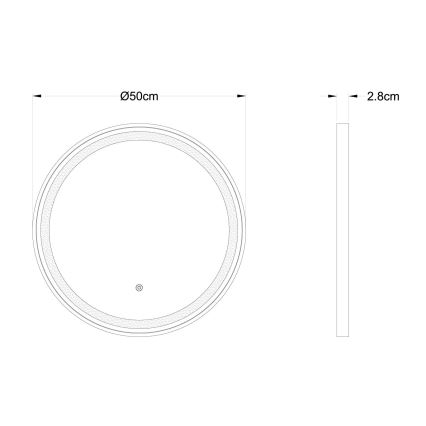 Globo - Dimmbarer LED-Wandspiegel mit Hintergrundbeleuchtung LED/10W/230V 2700/4000/6500K d 50 cm