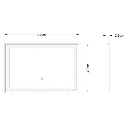 Globo - Dimmbarer LED-Wandspiegel mit Hintergrundbeleuchtung LED/10W/230V 2700/4000/6500K 60x40 cm