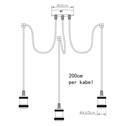Globo A32-3 - Lampadario a sospensione con filo OLIVER 3xE27/40W/230V ragno