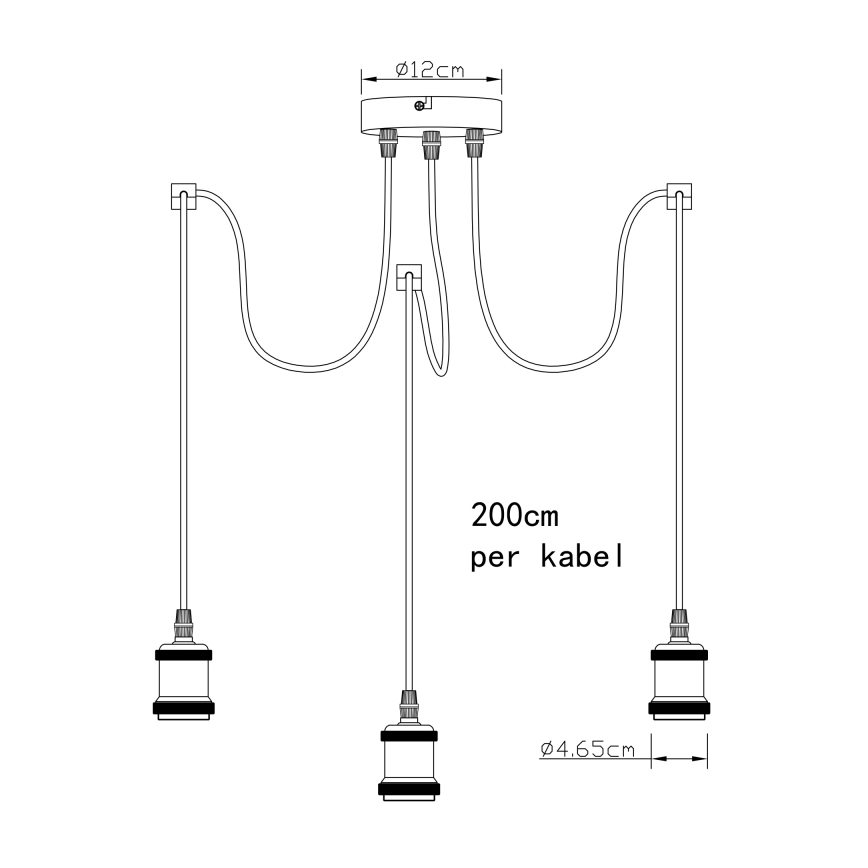 Globo A32-3 - Lampadario a sospensione con filo OLIVER 3xE27/40W/230V ragno