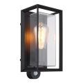 Globo - Applique murale extérieure avec détecteur 1xE27/60W/230V IP44 noir