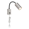 Globo - Applique murale flexible 1xGU10/25W/230V noir/chrome mat