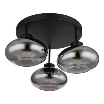Globo - Aufbau-Deckenleuchte 3xE27ILLU/40W/230V schwarz