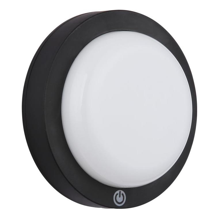 Globo - Aufladbare LED-Touch-Wandleuchte LED/1,2W/3,7V d 15 cm 1800 mAh schwarz