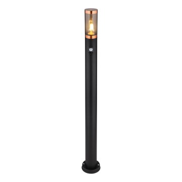 Globo - Auβenleuchte mit Sensor 1xE27/15W/230V IP44 110 cm schwarz/kupfern