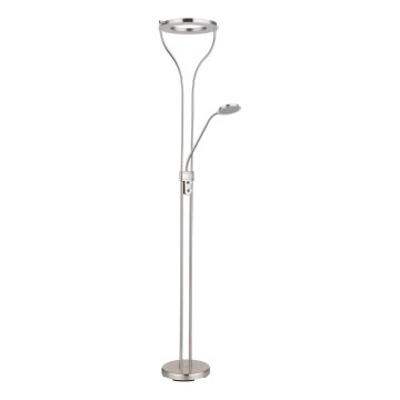 Globo - dimmbare LED-Stehlampe LED/20W/230V + LED/4W 3000K mattchrom