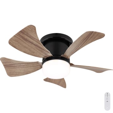 Globo - Dimmbarer LED-Deckenventilator LED/10W/230V 3000-6500K braun + Fernbedienung