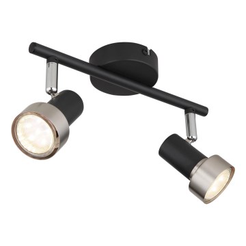Globo - Faretto  2xGU10/25W/230V nero/argento