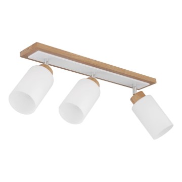 Globo - Faretto 3xE27/60W/230V rovere/bianco