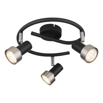 Globo - Faretto  3xGU10/25W/230V nero/argento
