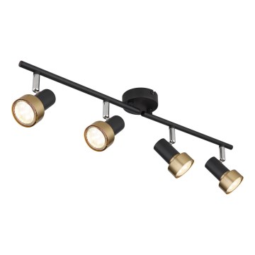 Globo - Faretto  4xGU10/25W/230V nero/oro