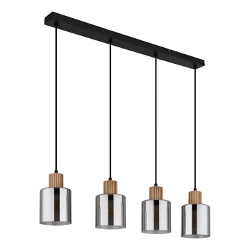 Globo - Hängeleuchte 4xE27/25W/230V schwarz