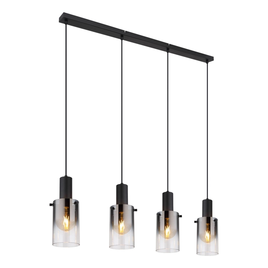 Globo - Hängeleuchte 4xE27/40W/230V schwarz