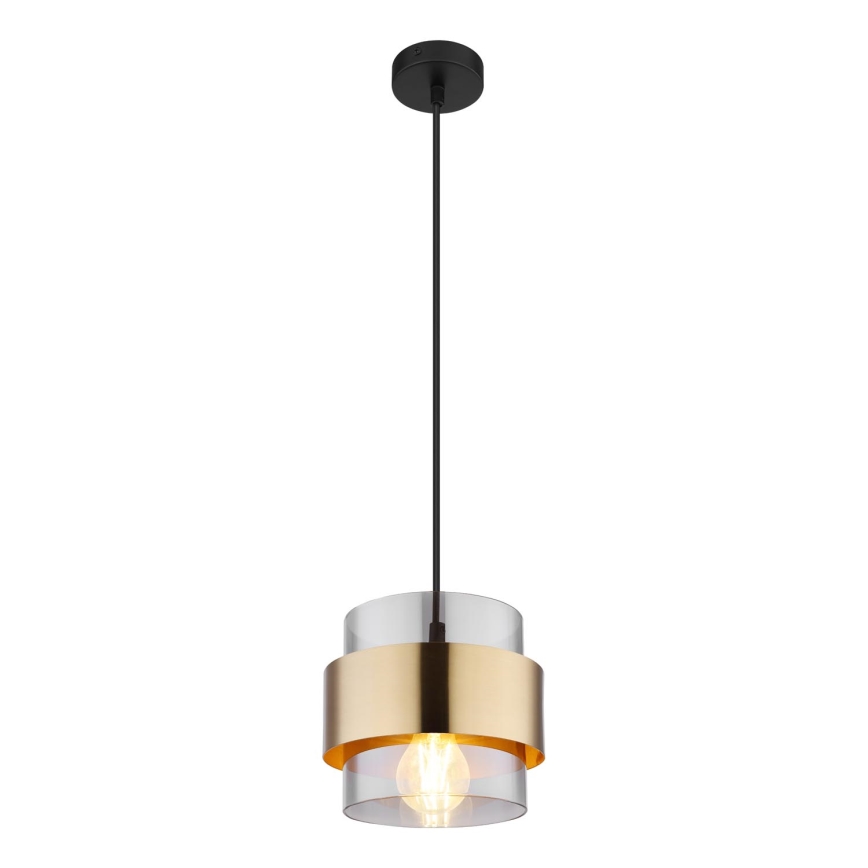 Globo - Hängeleuchte an Kabel 1xE27/60W/230V schwarz/Messing